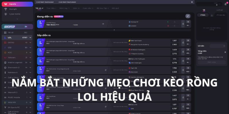 Nắm bắt những mẹo chơi kèo rồng LOL hiệu quả